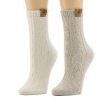 LADIES GEO TEXTURE ANKLET 2PK IVORY