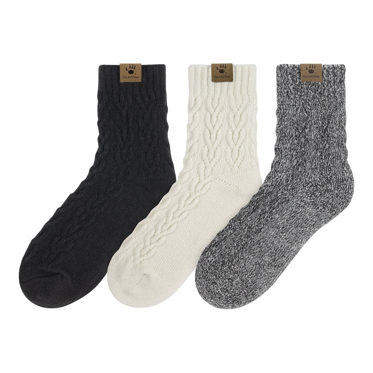 BOOT SOCK ANKLET LRG CABLE 3PK BLACK - 图片 2
